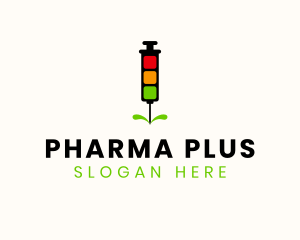 Drugs - Vaccine Syringe Traffic Light logo design