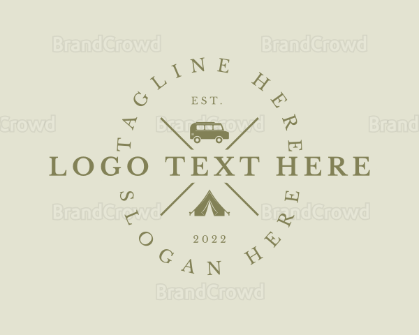 Hipster Camping Equipment Logo