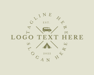 Camper - Hipster Camping Equipment logo design