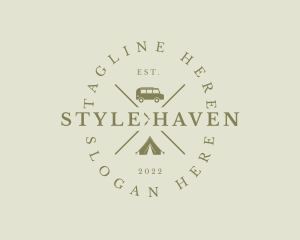 Tent - Hipster Camping Equipment logo design
