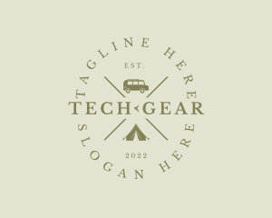 Hipster Camping Equipment logo design