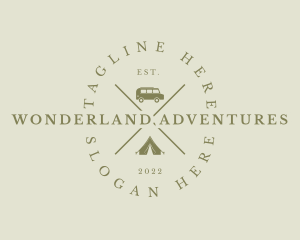 Hipster Camping Equipment logo design