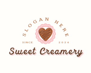 Chocolate Heart Candy logo design