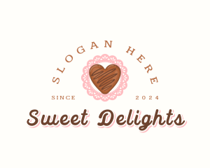 Chocolate Heart Candy logo design