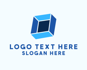 3d - Geometric Container Box logo design