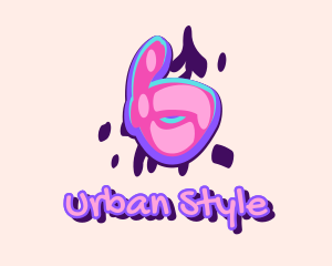 Music Label - Pop Graffiti Art Number 6 logo design
