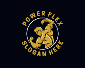 Muscles - Bodybuilder Fitness Gym logo design