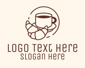 Sweet - Croissant Coffee Line logo design