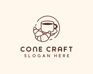 Croissant Coffee Line logo design