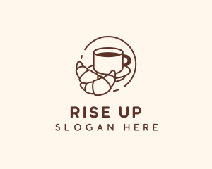 Croissant Coffee Line logo design