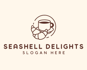 Croissant Coffee Line logo design