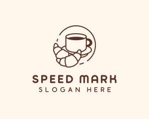 Croissant Coffee Line logo design