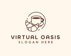 Croissant Coffee Line logo design