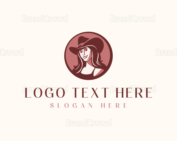 Cowgirl Western Hat Logo