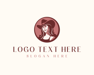 Western - Cowgirl Western Hat logo design