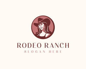 Cowgirl Western Hat  logo design