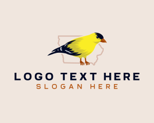 Map - Goldfinch Bird Iowa logo design