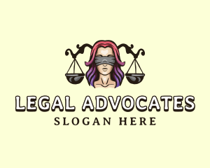 Woman Justice Scale logo design