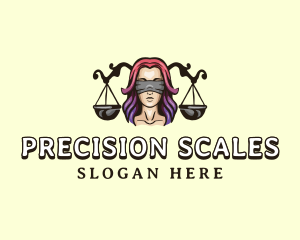 Woman Justice Scale logo design