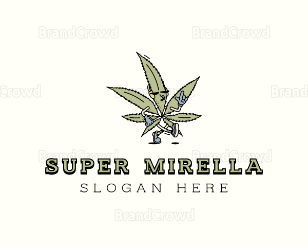 Hipster Marijuana Weed Logo