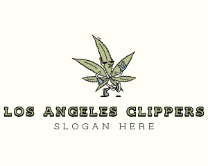 Hipster Marijuana Weed Logo