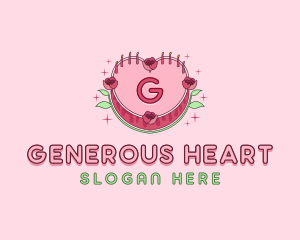 Floral Heart Cake logo design