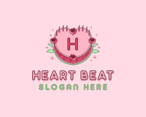 Floral Heart Cake logo design