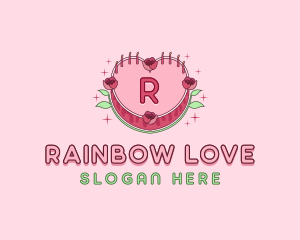 Floral Heart Cake logo design