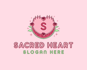 Floral Heart Cake logo design