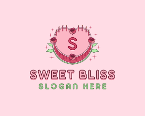 Floral Heart Cake logo design