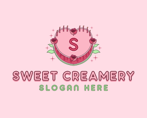 Floral Heart Cake logo design