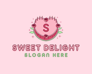 Floral Heart Cake logo design