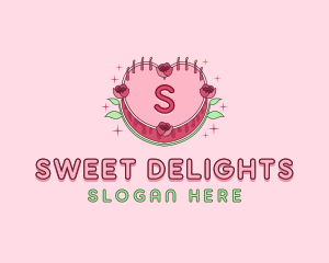 Floral Heart Cake logo design