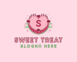 Floral Heart Cake logo design