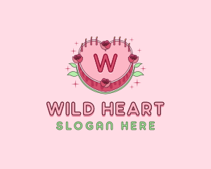 Floral Heart Cake logo design