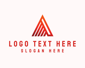 Letter - Linear Letter A Minimalist Mountain logo design