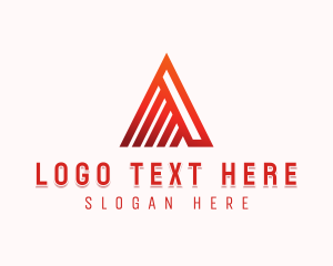 Linear - Linear Letter A Minimalist Mountain logo design