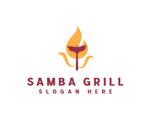 Fire Grill Sausage logo design