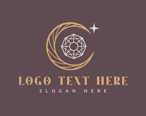 Glam - Moon Diamond Crystals logo design