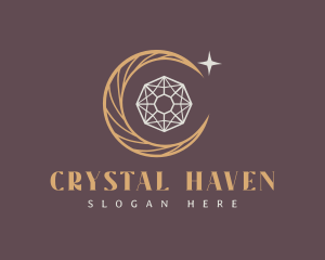 Crystals - Moon Diamond Crystals logo design