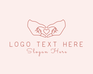 Dating - Heart Loving Hands logo design