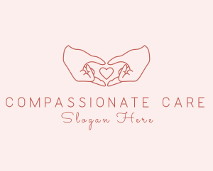 Caring - Heart Loving Hands logo design
