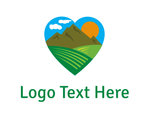 National Park - Mountain Valley Love Heart logo design