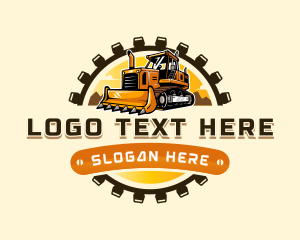 Bulldozer Heavy Equipment Logo