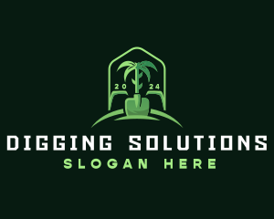 Landscaping Gardening Shovel logo design