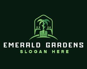 Landscaping Gardening Shovel logo design