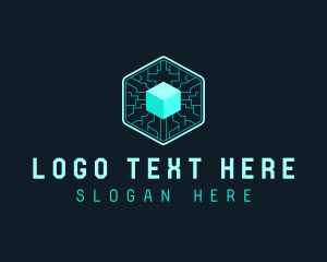 Data - Cube Digital Coding logo design