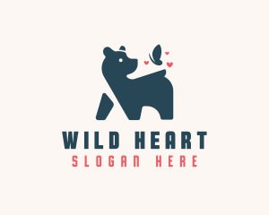 Bear Heart Butterfly Zoo  logo design