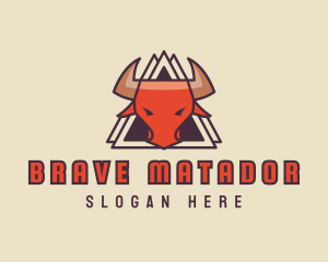 Bullfighter - Ox Head Horns logo design