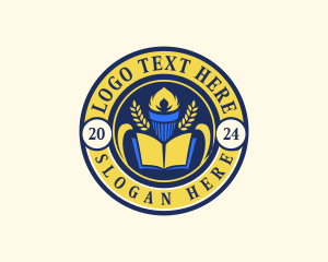 Scholarship - University Book Torch logo design